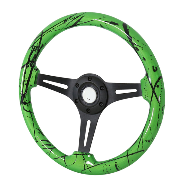 Spec-D Tuning 350Mm Steering Wheel With Graphic, SW-GN-BK-BKP SW-GN-BK-BKP